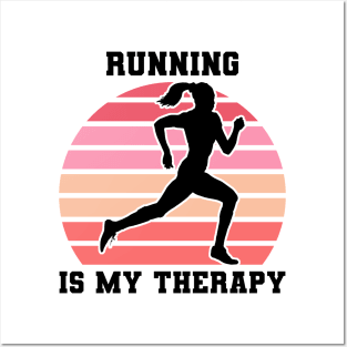 Running Is My Therapy Posters and Art